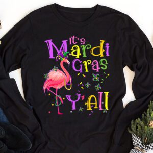 Funny Carnival Party Gift Idea Flamingo Mardi Gras Longsleeve Tee 1 5