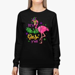 Funny Carnival Party Gift Idea Flamingo Mardi Gras Longsleeve Tee 2 1