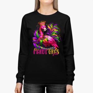 Funny Carnival Party Gift Idea Flamingo Mardi Gras Longsleeve Tee 2 2