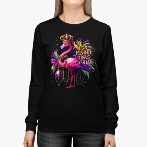 Funny Carnival Party Gift Idea Flamingo Mardi Gras Longsleeve Tee 2