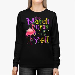 Funny Carnival Party Gift Idea Flamingo Mardi Gras Longsleeve Tee 2 5