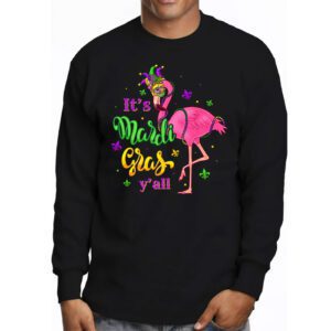 Funny Carnival Party Gift Idea Flamingo Mardi Gras Longsleeve Tee 3 1