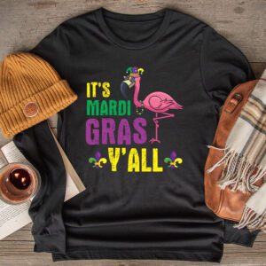 Funny Carnival Party Gift Idea Flamingo Mardi Gras Longsleeve Tee