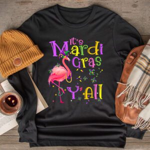 Funny Carnival Party Gift Idea Flamingo Mardi Gras Longsleeve Tee