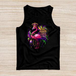 Funny Carnival Party Gift Idea Flamingo Mardi Gras Tank Top