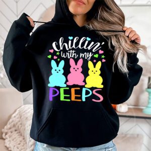 Funny Chillin With My Peeps Easter Bunny Hangin With Peeps Hoodie 1