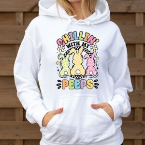 Funny Chillin With My Peeps Easter Bunny Hangin With Peeps Hoodie 3 2