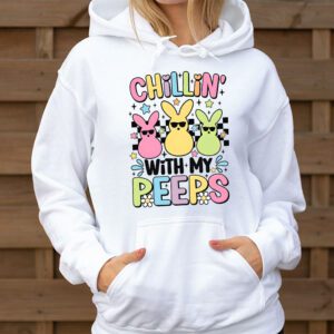 Funny Chillin With My Peeps Easter Bunny Hangin With Peeps Hoodie 3 4