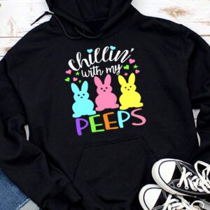 Funny Chillin With My Peeps Easter Bunny Hangin With Peeps Hoodie