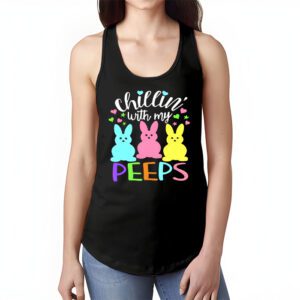 Funny Chillin With My Peeps Easter Bunny Hangin With Peeps Tank Top 1