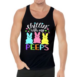 Funny Chillin With My Peeps Easter Bunny Hangin With Peeps Tank Top 3