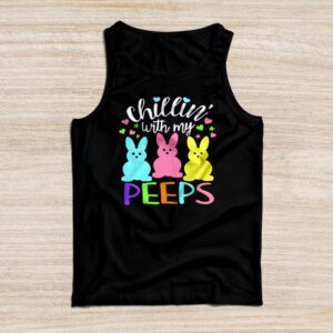 Funny Chillin With My Peeps Easter Bunny Hangin With Peeps Tank Top