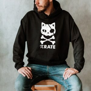 Funny Pi Day Math Science Cat Pirate Hoodie 2