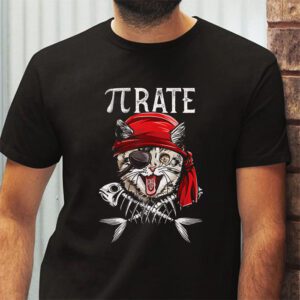 Funny Pi Day Math Science Cat Pirate T Shirt 2 3