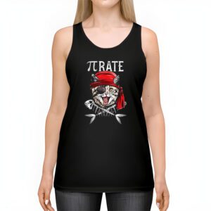 Funny Pi Day Math Science Cat Pirate Tank Top 2 3