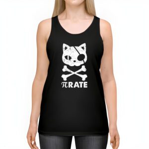 Funny Pi Day Math Science Cat Pirate Tank Top 2