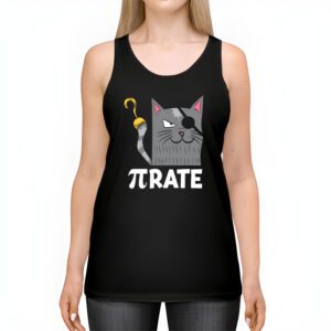 Funny Pi Day Math Science Cat Pirate Tank Top 2 4