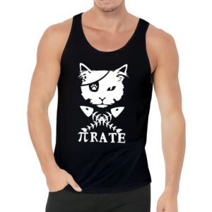 Funny Pi Day Math Science Cat Pirate Tank Top 3 1