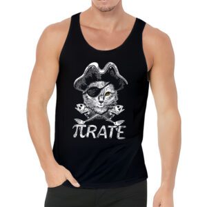 Funny Pi Day Math Science Cat Pirate Tank Top 3 2