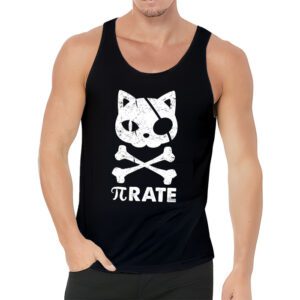 Funny Pi Day Math Science Cat Pirate Tank Top 3