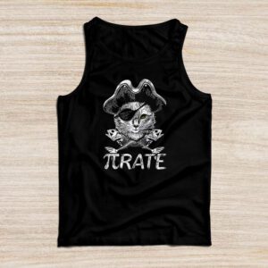 Funny Pi Day Math Science Cat Pirate Tank Top