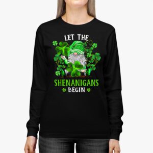 Gnome Tie Dye Shamrock Let Shenanigans Begin St Patricks Day Longsleeve Tee 2