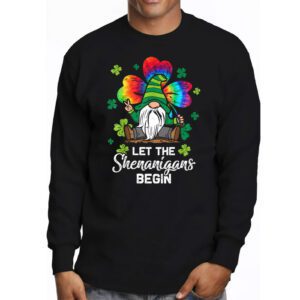 Gnome Tie Dye Shamrock Let Shenanigans Begin St Patricks Day Longsleeve Tee 3 1