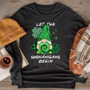 Gnome Tie Dye Shamrock Let Shenanigans Begin St Patricks Day Longsleeve Tee