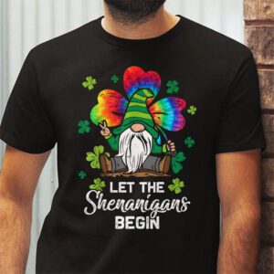 Gnome Tie Dye Shamrock Let Shenanigans Begin St Patricks Day T Shirt 2 1