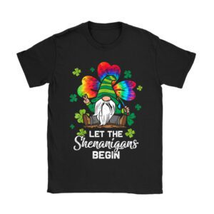 Gnome Tie Dye Shamrock Let Shenanigans Begin St Patricks Day T-Shirt