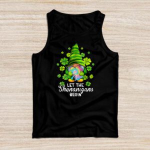 Gnome Tie Dye Shamrock Let Shenanigans Begin St Patricks Day Tank Top