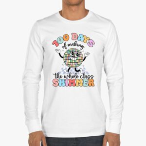 Groovy 100 Days of Making Whole Class Shimmer Disco Ball Longsleeve Tee 3 4