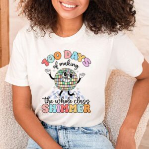 Groovy 100 Days of Making Whole Class Shimmer Disco Ball T Shirt 1 4