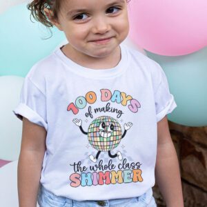 Groovy 100 Days of Making Whole Class Shimmer Disco Ball T Shirt 2 4