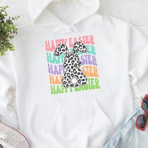 Groovy Happy Easter Day Colorful Egg Hunting Cute Bunny Girl Womens Hoodie 1