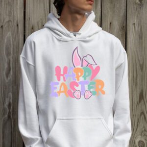 Groovy Happy Easter Day Colorful Egg Hunting Cute Bunny Girl Womens Hoodie 2 1