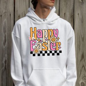 Groovy Happy Easter Day Colorful Egg Hunting Cute Bunny Girl Womens Hoodie 2 2