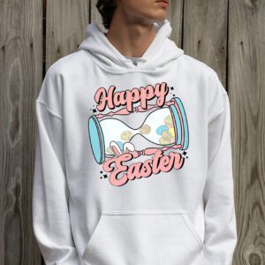 Groovy Happy Easter Day Colorful Egg Hunting Cute Bunny Girl Womens Hoodie 2 3