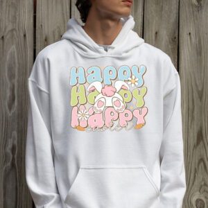 Groovy Happy Easter Day Colorful Egg Hunting Cute Bunny Girl Womens Hoodie 2 5