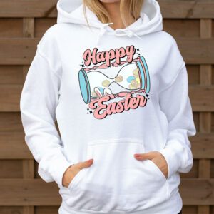 Groovy Happy Easter Day Colorful Egg Hunting Cute Bunny Girl Womens Hoodie 3 3