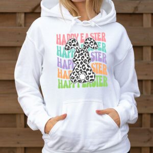 Groovy Happy Easter Day Colorful Egg Hunting Cute Bunny Girl Womens Hoodie 3