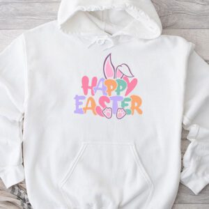 Groovy Happy Easter Day Colorful Egg Hunting Cute Bunny Girl Womens Hoodie