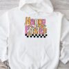 Groovy Happy Easter Day Colorful Egg Hunting Cute Bunny Girl Womens Hoodie