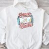 Groovy Happy Easter Day Colorful Egg Hunting Cute Bunny Girl Womens Hoodie