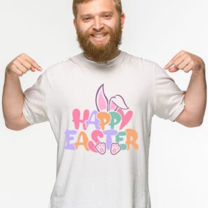 Groovy Happy Easter Day Colorful Egg Hunting Cute Bunny Girl Womens T Shirt 2 1