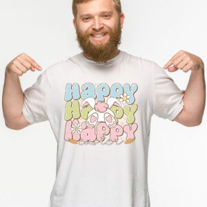 Groovy Happy Easter Day Colorful Egg Hunting Cute Bunny Girl Womens T Shirt 2 5