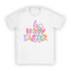 Groovy Happy Easter Day Colorful Egg Hunting Cute Bunny Girl Womens T-Shirt
