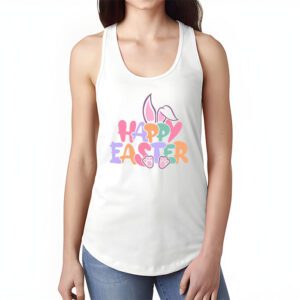 Groovy Happy Easter Day Colorful Egg Hunting Cute Bunny Girl Womens Tank Top 1 1