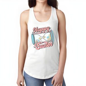 Groovy Happy Easter Day Colorful Egg Hunting Cute Bunny Girl Womens Tank Top 1 3