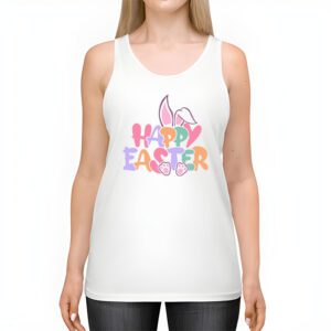 Groovy Happy Easter Day Colorful Egg Hunting Cute Bunny Girl Womens Tank Top 2 1
